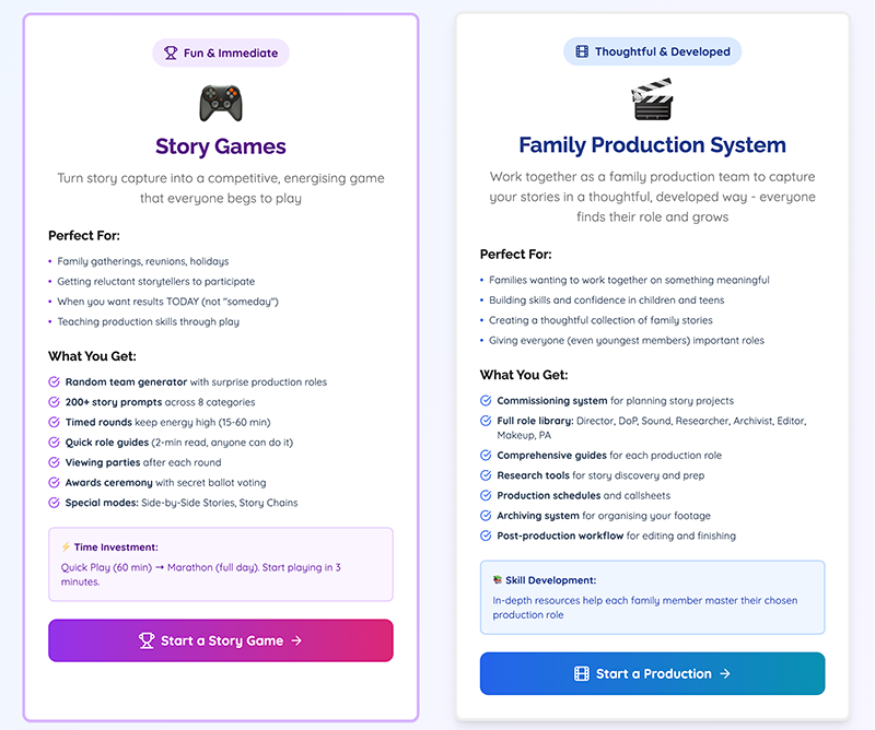 MyFamilyStories FOREVER Games