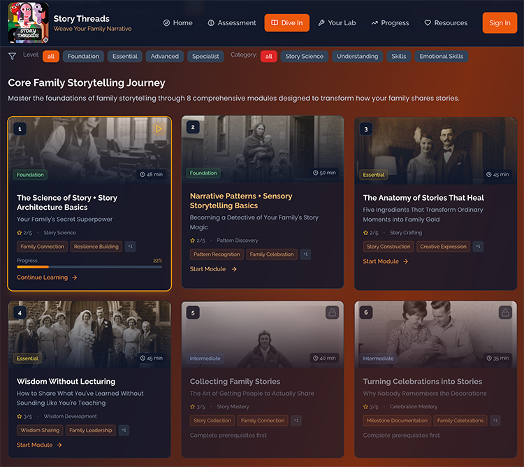Storytelling Dive In Modules